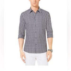 Michael Kors Slim-Fit Gingham Cotton Shirt (Size: Medium)